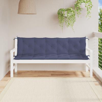 Tuinbankkussens 2 st 180x50x7 cm oxford stof marineblauw