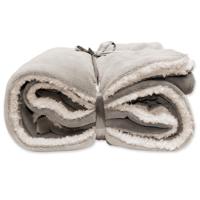Unique Living Unique Living Lars coral fleece/suede plaid 150x200cm chateau grey - thumbnail