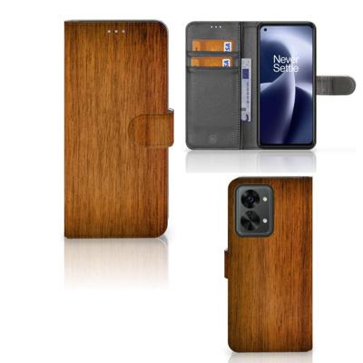 OnePlus Nord 2T | Book Style Case | Donker Hout
