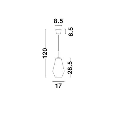 Lyora HanglampVeiro chroom glas Ø 17 x 28,5cm - 9724101