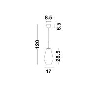 Lyora HanglampVeiro chroom glas Ø 17 x 28,5cm - 9724101 - thumbnail
