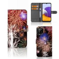 Samsung Galaxy A22 4G | M22 | Wallet Case | met Pasjes | Vuurwerk - thumbnail