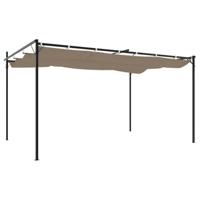 VidaXL Pergola met uitschuifbaar dak 395x292x230 taupe - thumbnail