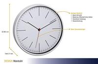 TFA Dostmann 60.3049.02 Wandklok Kwarts 280 mm x 280 mm x 37 mm Wit - thumbnail