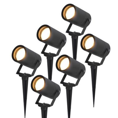 Set van 6 Spikey LED prikspots - GU10 4 Watt 345 Lumen - Dimbaar - Kantelbaar - 4000K neutraal wit - IP64 Waterdicht - Zwart - Tuinspots - Pinspots