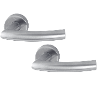 Hoppe deurkruk met rozet - Trondheim - deurdikte 37/42mm - RVS - thumbnail