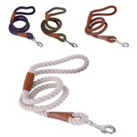 Nobleza Hondenriem touw - Rond - Polyester met leer - Lengte 120 cm - Diameter 1,5 cm - thumbnail