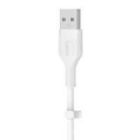 Belkin BoostCharge Flex siliconen USB Type A/Lightning-kabel (3 m), MFi-gecertificeerde laadkabel voor iPhone 14/14 Plus, 13, 12, Pro, Max, mini, SE, iPad en meer – Wit - thumbnail