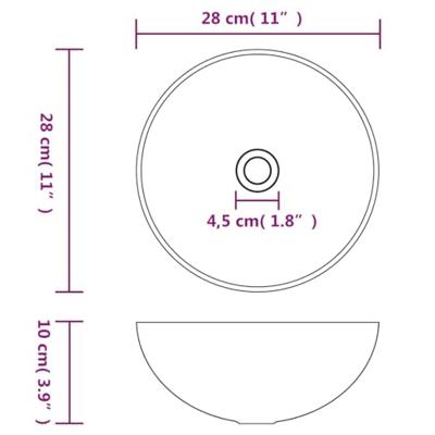 Wastafel 28x10 cm keramiek zilverkleurig - thumbnail