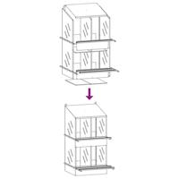 Kippennestkast met 4 vakken gegalvaniseerd metaal zilverkleurig - thumbnail