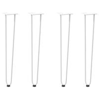 Haarspeld tafelpoten 4 st 72 cm massief staal wit - thumbnail