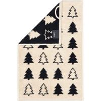 Cawö Cawo Christmas Edition 794 Fir trees Gastendoekje schwarz - thumbnail
