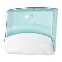 Reinigingsdoekdispenser tork w4 gevouwen turquoise - thumbnail