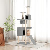 VidaXL Kattenmeubel met sisal krabpalen 168 cm lichtgrijs - thumbnail
