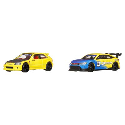 Hot Wheels Premium Car Culture Diecast Vehicle 2-Pack 1/64 '99 Honda Civic Type R (EK9) & Honda Civic Type R