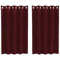 VidaXL Verduisterende gordijnen 2 pcs wijnrood 140 x 140 cm fluweel - thumbnail