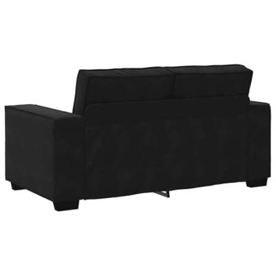 2-delige Loungeset met kussens fluweel zwart