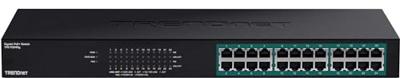 TRENDnet TPE-TG240G 24-poorts Gigabit PoE + -schakelaar, 24 x Gigabit PoE + poorten, 370 W stroombudget, ethernet-netwerkschakelaar, metaal