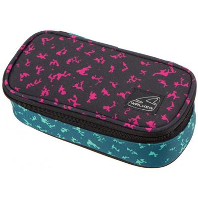 Walker etui Classic Petrol meisjes 21 x 10 cm polyester zwart