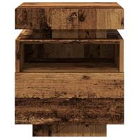 Nachtkastjes met LED-verlichting 2 st 40x39x48,5 cm oud hout - thumbnail