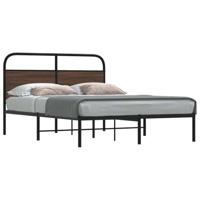 Bedframe zonder matras bewerkt hout bruin eikenkleur 160x200 cm - thumbnail
