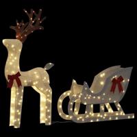 VidaXL Kerstdecoratie rendier en slee 100 led&apos;s koudwit - thumbnail