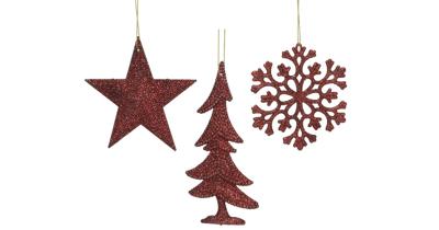 Hanger plc glitter ossenbloed assorti kerstbal hangdeco kerst Decoris - Decoris Hanger plc glitter ossenbloed assorti kerstbal hangdeco kerst Decoris - Decoris