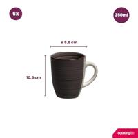 Cookinglife Mokken Delice Grijs 350 ml - 6 stuks - thumbnail
