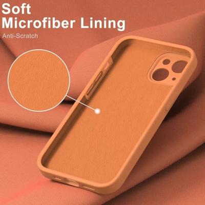 Lunso - iPhone 15 Plus - Hoesje Flexibel silicone Backcover - Oranje