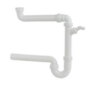 Kirchhoff Kunststof ruimtebesparende spoelbak buisvormige sifon, wit, 1 1/2" H x 50 mm, met 3/4" apparaataansluiting - 98833648 - thumbnail