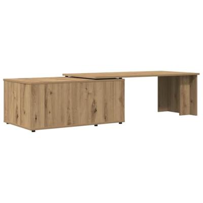 Salontafel 150x50x35 cm bewerkt hout artisanaal eikenkleur