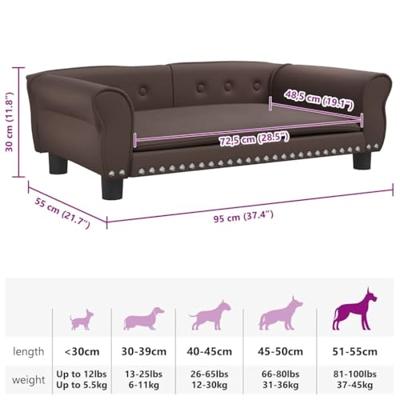 vidaXL Hondenmand 95x55x30 cm kunstleer bruin