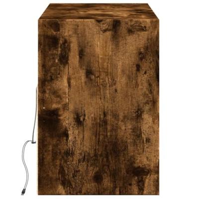 Tv-wandmeubel met LED-verlichting 130x31x45 cm gerookt eiken Tv-wandmeubel met LED-verlichting 130x31x45 cm gerookt eiken