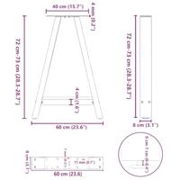 Salontafelpoten 2 st A-vormig 60x(72-73) cm staal zwart - thumbnail