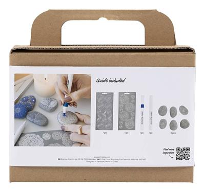 Creativ Company Mini hobbyset steendecoratie blauw Creativ Company Mini hobbyset steendecoratie blauw