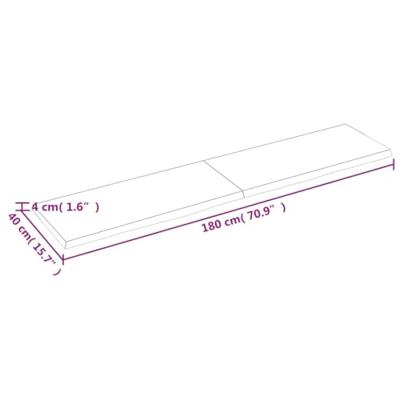 VidaXL Wastafelblad 180x40x(2-4) cm behandeld massief hout lichtbruin