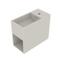 Wastafel Ideavit Solidwash 45x22x38 cm Solid Surface Mat Wit - thumbnail