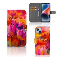 Hoesje iPhone 15 Plus Tulips | Portemonnee hoesje - thumbnail