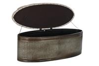 Kruk DKD Home Decor Beige Metaal Polyester Donkerbruin (121 x 44 x 47,5 cm) - thumbnail