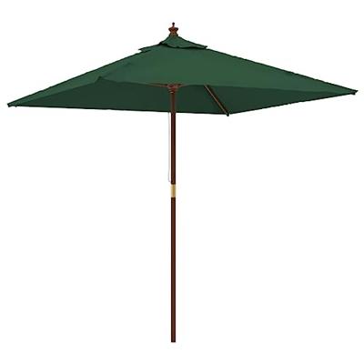 VidaXL Parasol met houten paal 198x198x231 cm groen