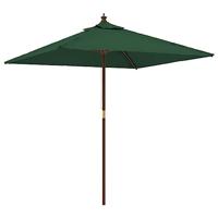 VidaXL Parasol met houten paal 198x198x231 cm groen - thumbnail