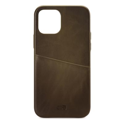 Senza Desire Leather Cover with Card Slot Apple iPhone 12 Mini Burned Olive