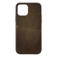 Senza Desire Leather Cover with Card Slot Apple iPhone 12 Mini Burned Olive - thumbnail