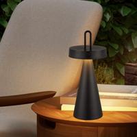 Draadloze Oplaadbare LED Tafellamp - Binnen & Buiten - Dimbaar - ø12.8 x 29 cm - Warmwit licht - 3000mAh - Zwart - thumbnail