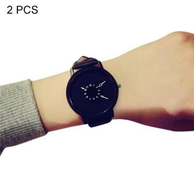 2st vrouwen mannen horloges Casual merk zachte siliconen band Jelly Quartz Watch horloges voor dames liefhebbers zwart White(Black)