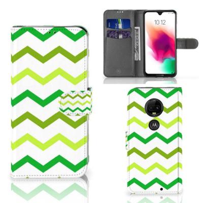 Motorola Moto G7 | G7 Plus | Telefoon Hoesje | Zigzag Groen