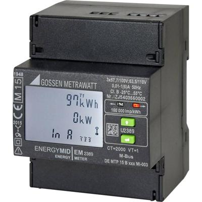 Gossen Metrawatt U2389-V021 U2389-V021 kWh-meter 3-fasen met S0-interface Digitaal Conform MID: Ja 1 stuk(s) Gossen Metrawatt U2389-V021 U2389-V021 kWh-meter 3-fasen met S0-interface Digitaal Conform MID: Ja 1 stuk(s)