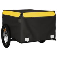 VidaXL Fietstrailer 45 kg ijzer zwart en geel - thumbnail