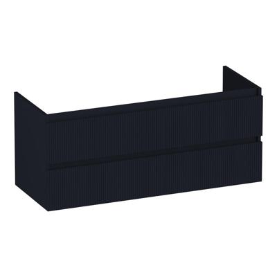 Brauer Joy Wavy - Onderkast - 120 cm - met 4 Softclose Lades Greeploos en 2 Sifon Uitsparingen - Mat Zwart