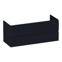 Brauer Joy Wavy - Onderkast - 120 cm - met 4 Softclose Lades Greeploos en 2 Sifon Uitsparingen - Mat Zwart - thumbnail
